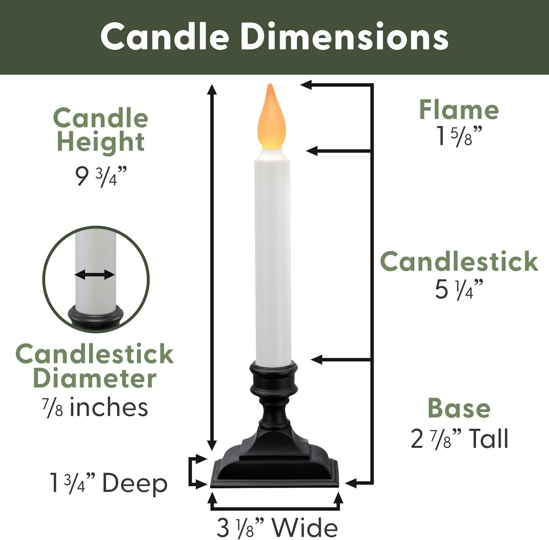 612 Vermont Battery Operated LED Window Candles with Flickering Amber Flame, Automatic Timer, 9.75 Inches Tall, VT-1206A (Pack of 4, Antique Bronze)