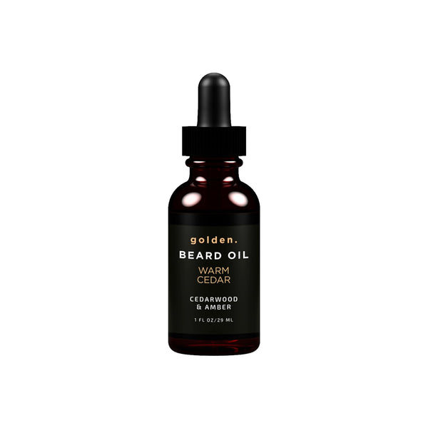 Golden Grooming Beard Oil for Men | Natural Growth Kit with Castor Oil, Jojoba Oil, and Olive Oil | Tames, Moisturizes & Styles | Warm Cedar Scent