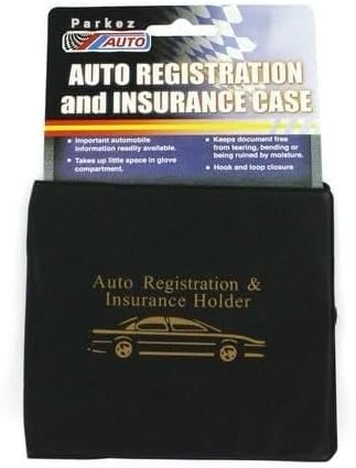 ESSENTIAL Car Auto Insurance Registration BLACK Document Wallet Holders 2 Pack - [BUNDLE, 2Pcs] - Automobile, Motorcycle, Truck, Trailer Vinyl ID