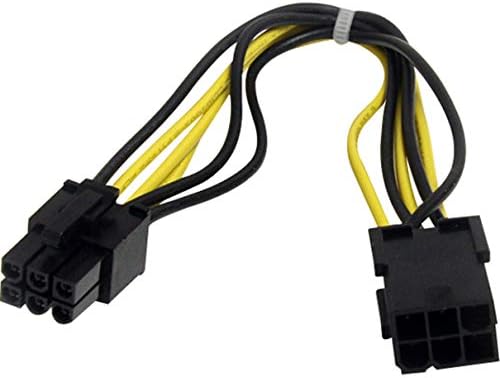 Startech.Com 8In 6 Pin PCI Express Power Extension Cable - Power Extension Cable - 6 Pin Pcie Power (M) to 6 Pin Pcie Power (F) - 7.9 in - Black -