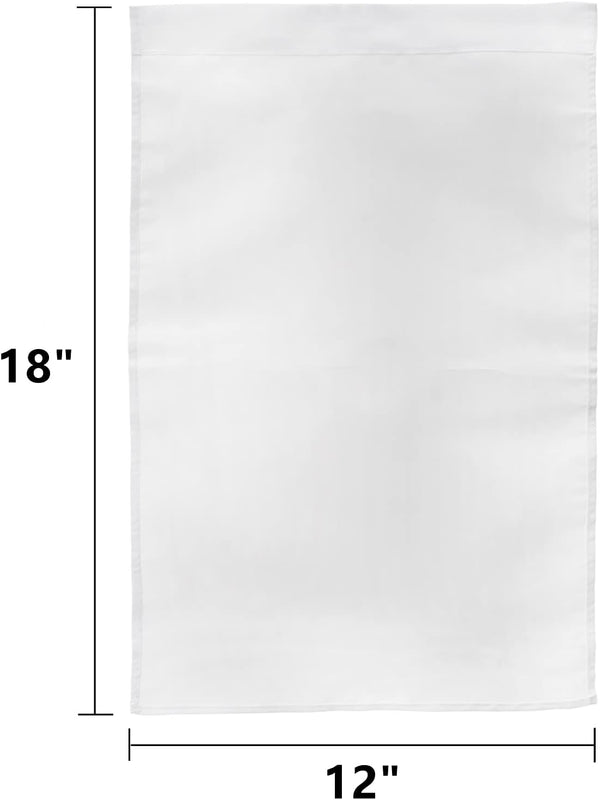 DEAYOU 36 Pack Sublimation Blank Garden Flags, DIY White Lawn Flags Polyester Banners for Outdoor, Courtyard, Party, Home, School, 12" X 18