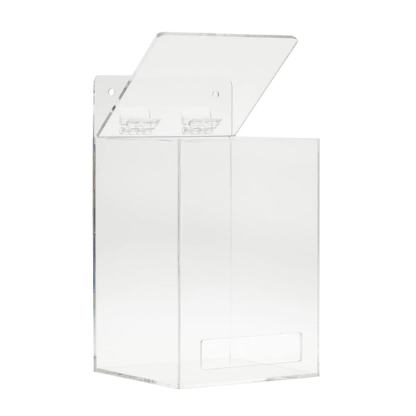 Okuna Outpost Acrylic Wall Mount Dispenser for Gloves, Shoe Covers, Hairnet Holder, Beard Nets Storage (5 X 4.5 X 8.5 In)