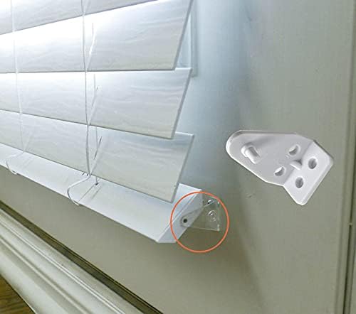 Cutelec 8Pcs Hold down Bracket Bottom Rail Hold Clips White Plastic on 1Inch Mini Blinds