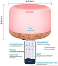 500Ml Diffuser with Remote Control Waterless Automatic Shut off Essential Oil Diffusers with Timing Mode Adjustable Oil Diffuser for Home