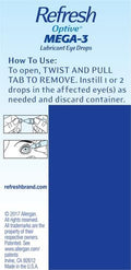Refresh Optive MEGA-3 Lubricant Eye Drops Preservative-Free Artificial Tears, 0.01 Fl Oz (0.4 Ml), 30 Single-Use Containers