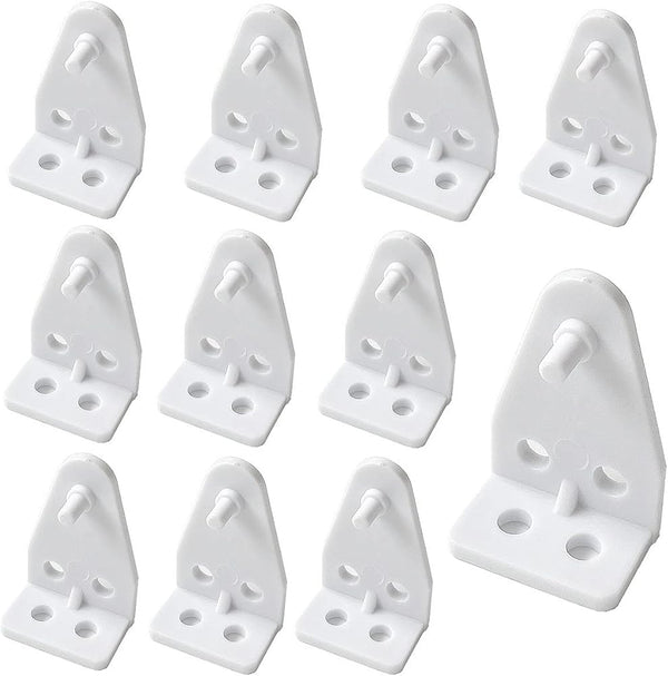 Cutelec 8Pcs Hold down Bracket Bottom Rail Hold Clips White Plastic on 1Inch Mini Blinds
