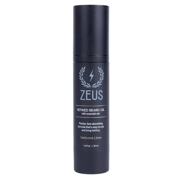 ZEUS Refined Beard Oil, Leave in Conditioner Oil for a Softer Beard & Mustache - Made in USA (Verbena Lime) 1.6 Oz.