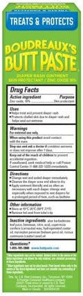 Boudreaux'S Butt Paste with Natural* Aloe Diaper Rash Cream, Ointment for Baby, 4 Oz Tube, 2 Pack