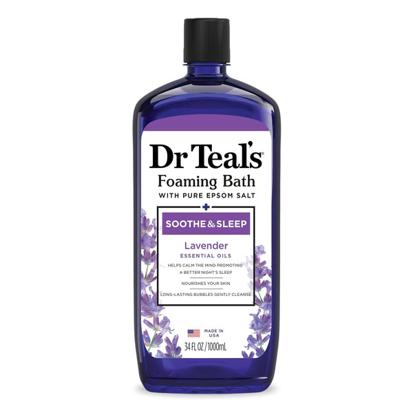 Dr Teal'S Foaming Bath with Pure Epsom Salt, Soothe & Sleep with Lavender, 34 Fl Oz