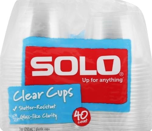 Solo Clear Plastic Cups, 9 Oz, 40 Ct