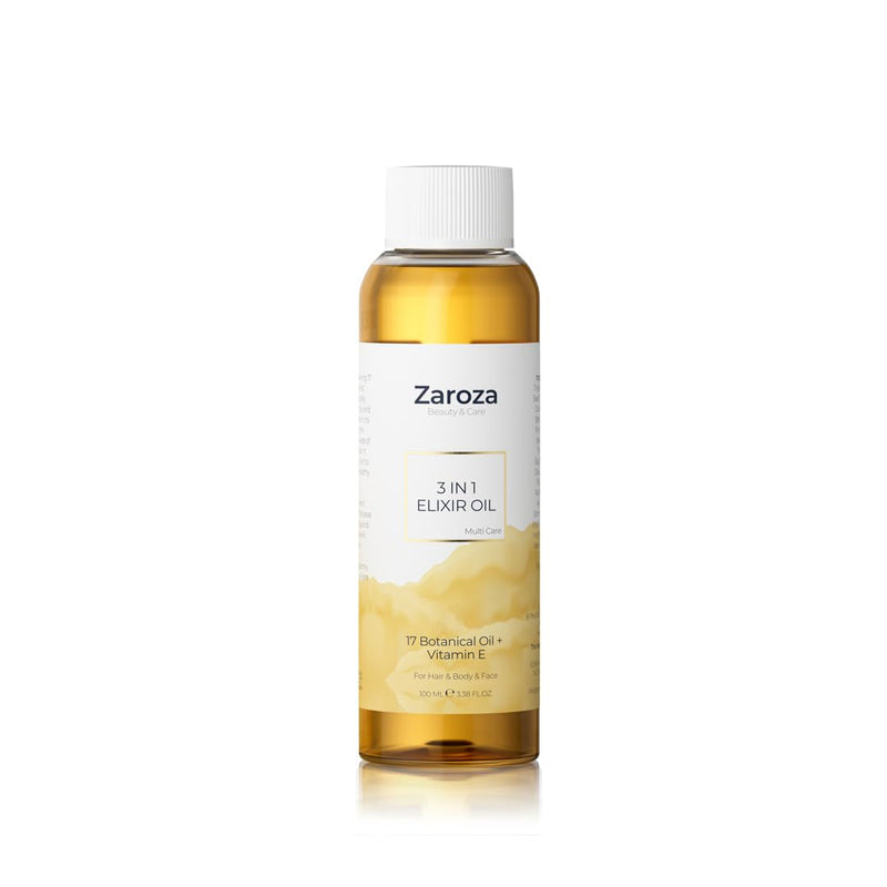 3-In-1 Elixir Oil â Organic Face, Body & Hair Oil with Vitamin E & 17 Botanical Oils â Moisturizing & Nourishing Treatment for Dry Skin, Scalp &