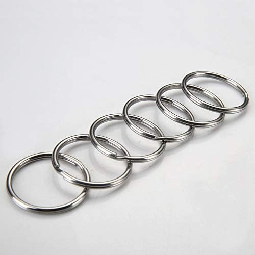 KINGFOREST 100-Pack Split Key Rings (1 Inch/25Mm) - Silver Nickel Metal Keychain Rings for Keys, DIY Crafts, Bags & Accessories - Durable Bulk