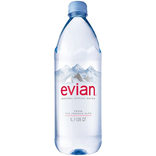 Evian Natural Spring Water , Naturally Filtered Spring Water in Large Bottles 33.81 Fl Oz (Pack of 6)