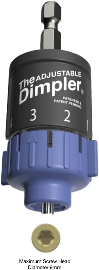 Adjustable DIMPLER ® - Drywall Bit & Screw Gun Attachment, Converts Drill into Drywall Screw Gun or Deck Screwdriver, Magnetic Bit Holder for