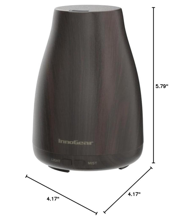 Innogear Essential Oil Diffuser with Oils, 100Ml Aromatherapy Diffuser with 6 Essential Oils Set, Aroma Cool Mist Humidifier Gift Set, Dark Wood Grain