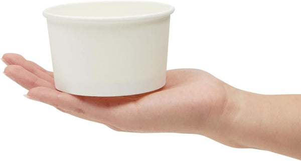 Juvale 100 Pack Disposable Paper Ice Cream Cups, Dessert Bowls for Sundae Bar, Frozen Yogurt (White, 8 Oz) - Ice Cream Sundae Bar Supplies