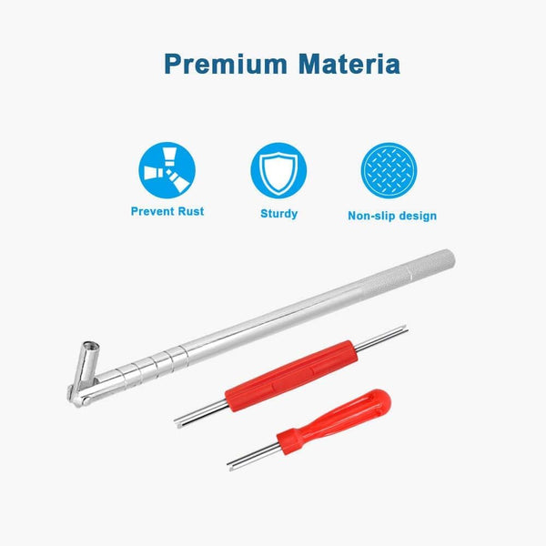 Riseuvo Stem Puller and Installer - 10Pcs TR412, 6Pcs TR413, 6Pcs TR414 Short Rubber Tire Valve Stems, 4 Way and Single Head Valve Core Remover Tool