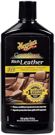 Meguiar's Gold Class Rich Leather Cleaner and Conditioner 3-in-1 Spray, Non-Greasy Car Leather Cleaner and Conditioner Treatment with Advanced UV