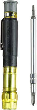 Klein Tools 32614 Multi-Bit Precision Screwdriver Set, 4-In-1 Electronics Pocket Screwdriver, Professional Phillips and Slotted Bits, EDC