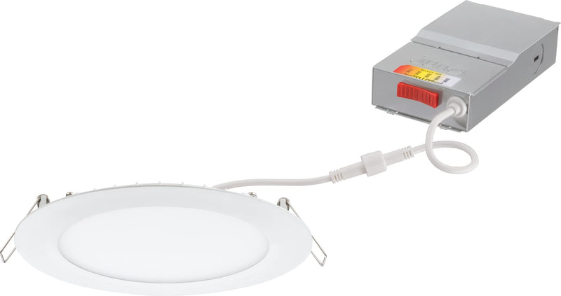 Juno LED Recessed Lights 6 Inch round Wafer Downlight, 5-In-1 Switchable White Color Temperature, 120 Volts, 6-Inch Ultra-Thin Flat Trim, Matte