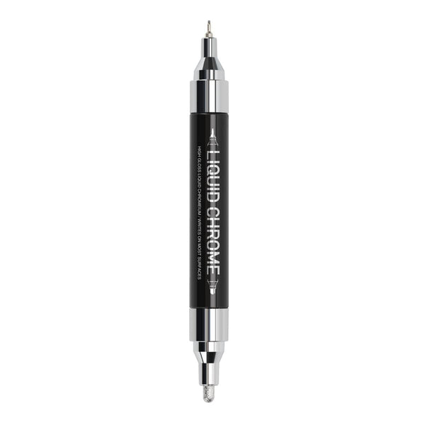 ZEYAR Liquid Chrome Marker Paint Marker, DIY Silver Marker Pen for Most Surfaces, High-Gloss Display Effects, Dual Tips: Extra Fine and Medium