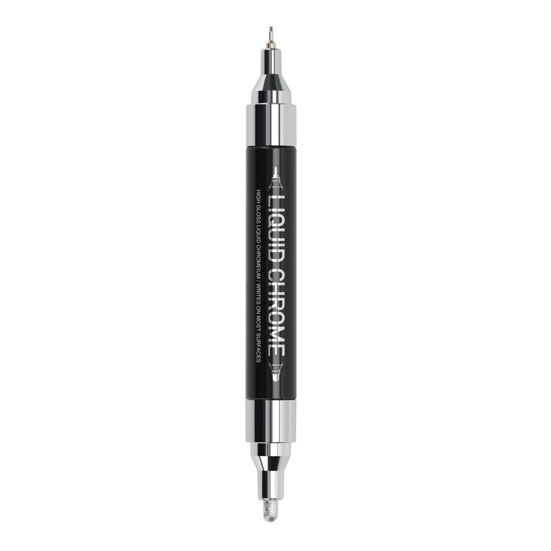 ZEYAR Liquid Chrome Marker Paint Marker, DIY Silver Marker Pen for Most Surfaces, High-Gloss Display Effects, Dual Tips: Extra Fine and Medium
