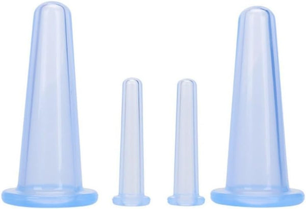 4Pcs Massage Cupping Set Silicone Mini Facial Cups Face Massager Helper Skin Care Neck Back Eyes Massaging Cup Safe to Use, Don'T Worry about