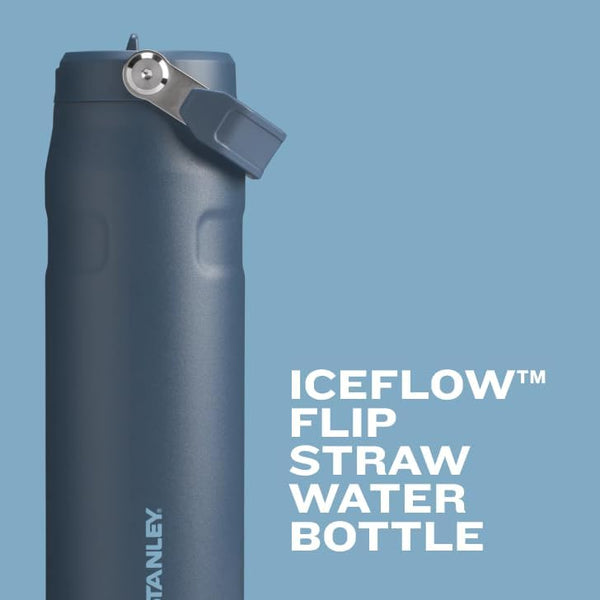 Stanley Iceflow Flip Straw 2.0 Water Bottle 24 Oz | Built-In Straw for Travel and Sports | Lightweight and Leak Resistant | Insulated Stainless