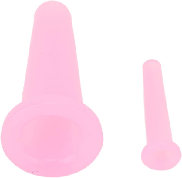 2Pcs Pink Cupping Set,Mini Silicone Face Cupping Set Vacuum Suction Massage Cups anti Cup Facial Cupping Set for Adults,Body and Face,Anti