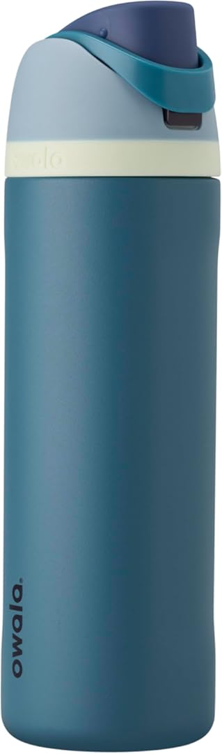 Owala Freesip Insulated Stainless Steel Water Bottle with Straw for Sports, Travel, and School Bpa-Free Sports Water Bottle, 24 Oz, Denim