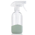 HOMBYS 8 Oz Empty Clear Glass Spray Bottles with Silicone Sleeve Protection Refillable Containers for Cleaning Solutions, Essential Oils, Misting