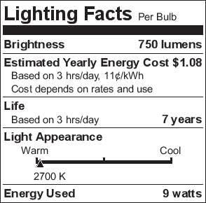SYLVANIA ECO LED Light Bulb, A19 60W Equivalent, Efficient 9W, 7 Year, 750 Lumens, 2700K, Non-Dimmable, Frosted, Soft White - 8 Count (Pack of 1)