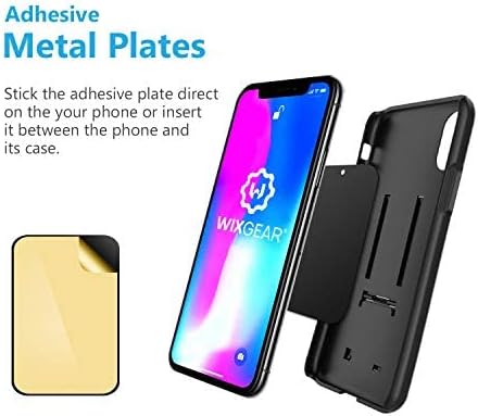 Wixgear (2 Pack Universal Stick on Dashboard Magnetic Phone Car Mount, for Cell Phones and Mini Tablets with Fast Swift-Snap Technology, (Newer