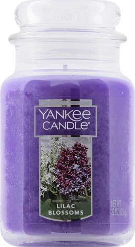 Yankee Candle Lilac Blossoms Scented, Classic 22Oz Large Jar Single Wick Candle, over 110 Hours of Burn Time, Perfect for Gifting, Gatherings and