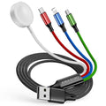 Travel 4 in 1 Iwatch & Iphone Charger,Multi Charging Cable for Apple Watch Charger USB C Micro Nylon Compatible with Iwatch