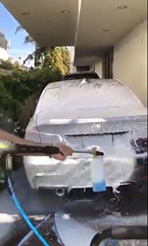 Adjustable Snow Foam Cannon with Heavy Duty Brass Knob, Quick Release Foam Blaster for Pressure Washer Gun, 1L Bottle