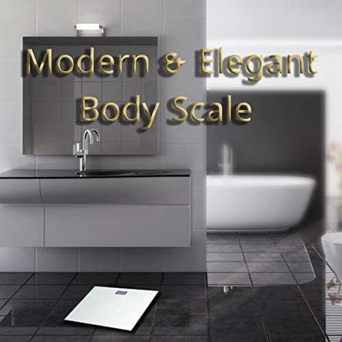 Moss & Stone Silver Digital Bathroom Scale for Body Weight, Smart Step-On Technology, Backlit LCD Display, High Accuracy Weight Scale 400lb/180kg,