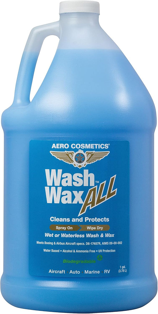 Wet or Waterless Car Wash Wax 128 Fl. Oz, UV Protection. Cleans, Protects, and Shines. Aircraft Quality Just Spray on and Wipe Dry Anywhere,