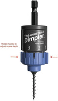 Adjustable DIMPLER ® - Drywall Bit & Screw Gun Attachment, Converts Drill into Drywall Screw Gun or Deck Screwdriver, Magnetic Bit Holder for