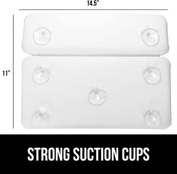 GORILLA GRIP Bath Pillow for Tub, Improved Suction Cups, Luxury Bathtub Pillows, Headrest for Neck and Back Support, Relaxing Home Spa, Hot Tubs