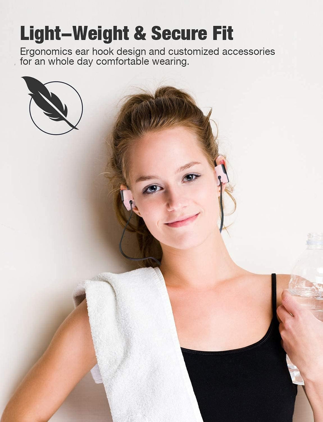 Otium Bluetooth Headphones Wireless Earbuds Headsets Wireless Earbuds Bluetooth Earphones IPX7 Waterproof 15 Hours Playtime Running Sports Workout