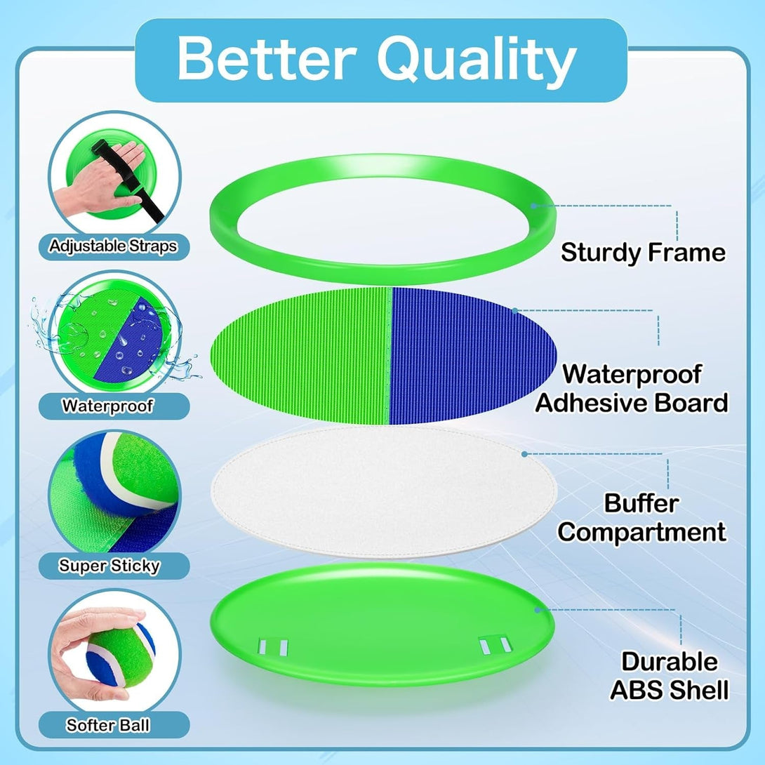 Ball Catch Game, Kids Toss Game for Ages 3 4 5 6 7 8-12 Year Old Boy Girl, Catching Balls Set with 2 Ball Paddles for Outdoor Yard Game, Pool or Beach Toys for Birthday Gifts Easter Basket Stuffers