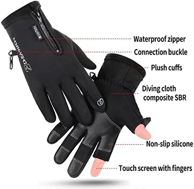 Women'S Men'S Winter Gloves, Cold Weather Warm Gloves,Running,Hiking,Fishing,Hunting,Finger Touch Screen Gloves