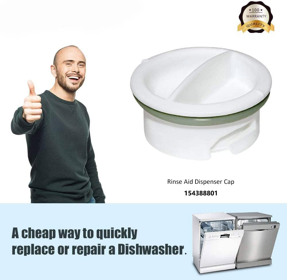 154388801 Rinse Aid Dispenser Cap Replacement Part by Appliancemate Fit for Frigi-Daire&Ken-More Dishwasher