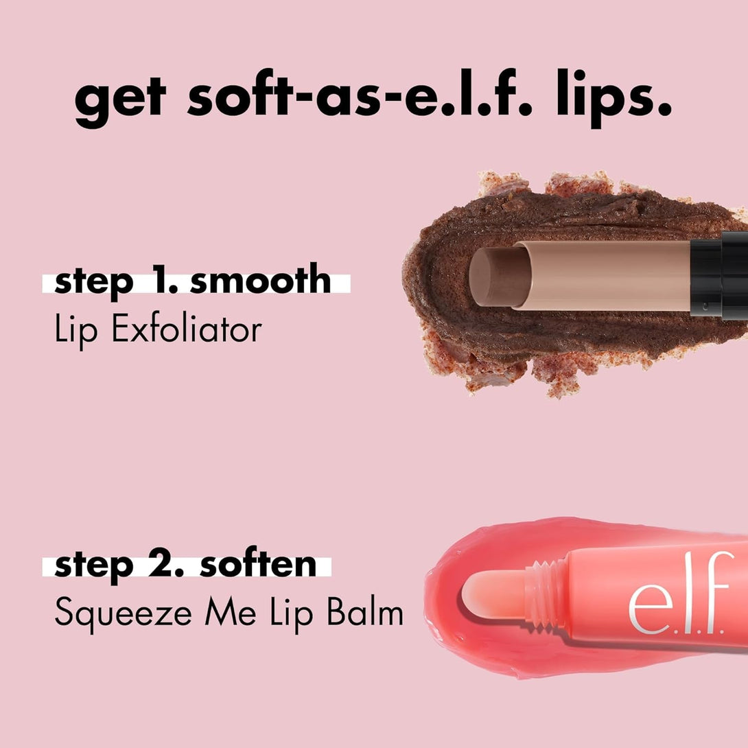 E.L.F. Squeeze Me Lip Balm, Moisturizing Lip Balm for a Sheer Tint of Color, Infused with Hyaluronic Acid, Vegan & Cruelty-Free, Strawberry