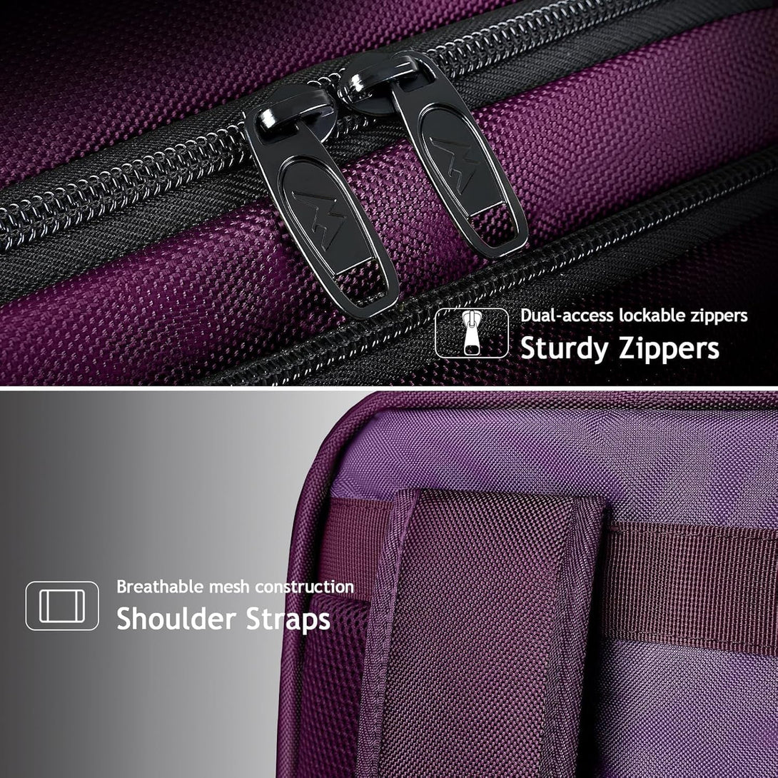 MATEIN Travel Backpack for Women, Extra Large 40L Carry on Backpack with USB Charge Port, Water Resistant College Bag Computer Bag Gifts for Women & Men Fits 17.3 Inch Laptop, Purple