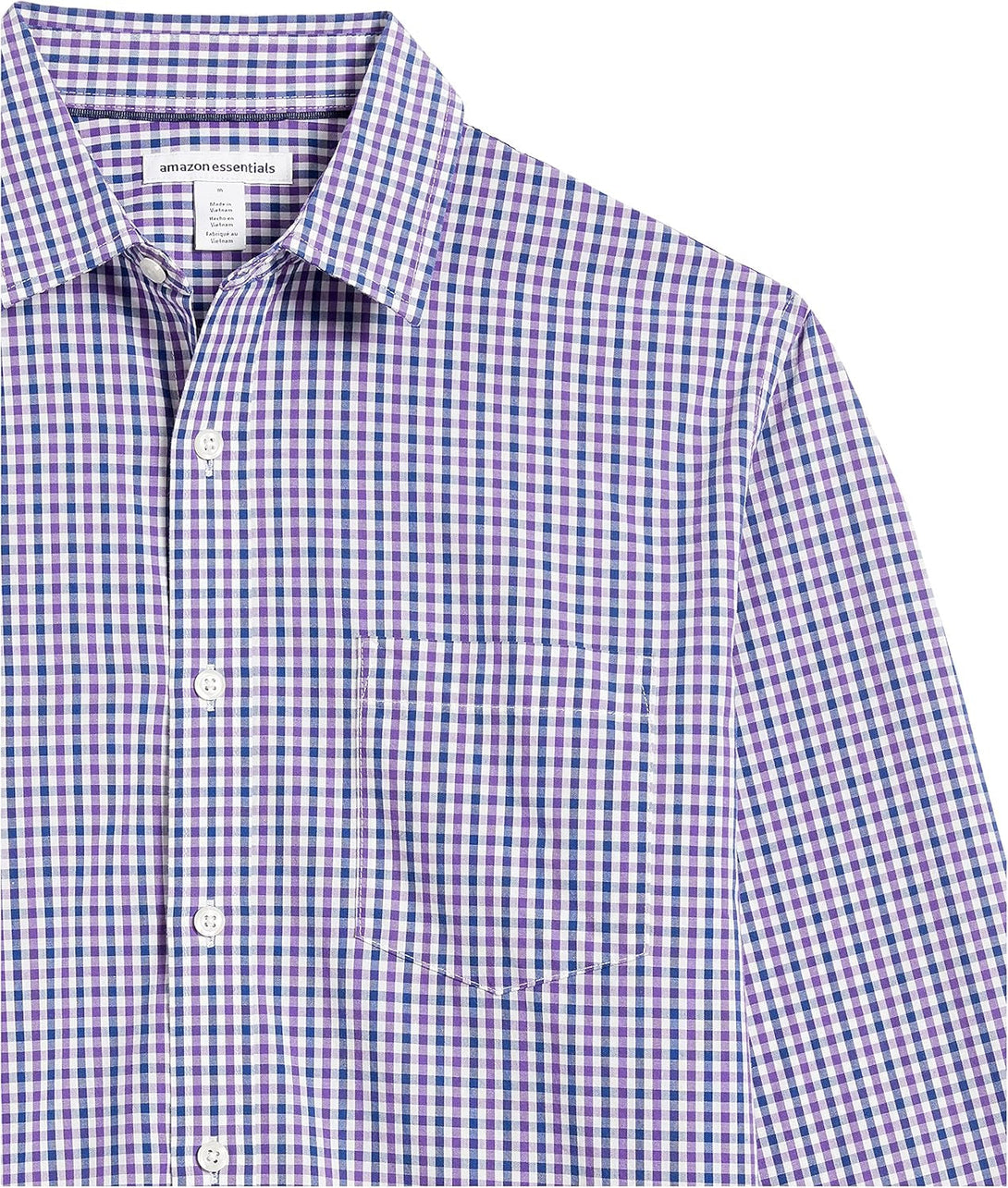 Amazon Essentials Men'S Regular-Fit Long-Sleeve Casual Poplin Shirt
