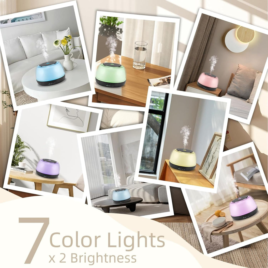 300ML Essential Oil Diffuser - 8-Hour Aromatherapy with Remote Control, 7-Color LED Lights, 4 Timer Settings for Home