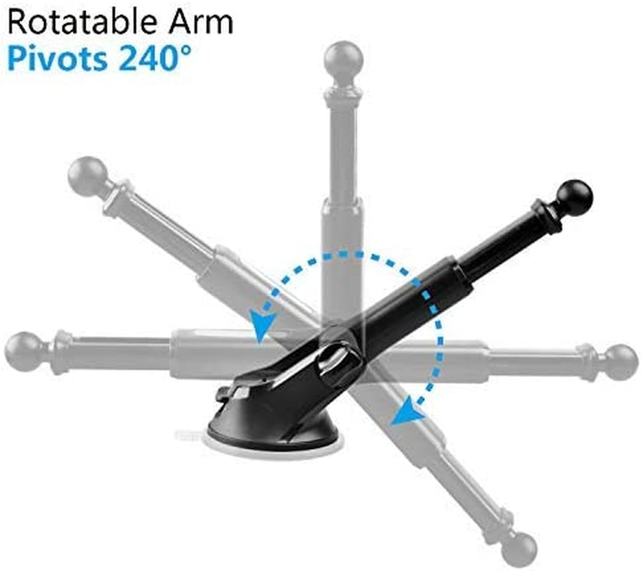 1Zero GPS Suction Cup Mount for Garmin [Quick Extension Arm], Replacement GPS Dash Ball Mount Dashboard Windshield Car Holder for Garmin Nuvi Dezl Drive Drivesmart Zumo Driveassist Driveluxe RV