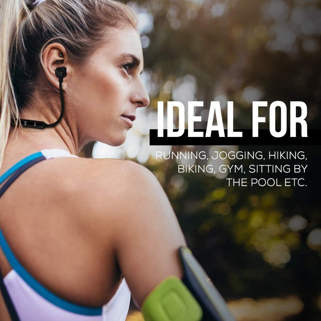 Ijoy Bluetooth Wireless Sport Earbuds IPX4 Sweatproof Sport Headphones with Microphone, Noise Cancelling Earphones, Noise Cancelling Headset for Workout, Running, Gym